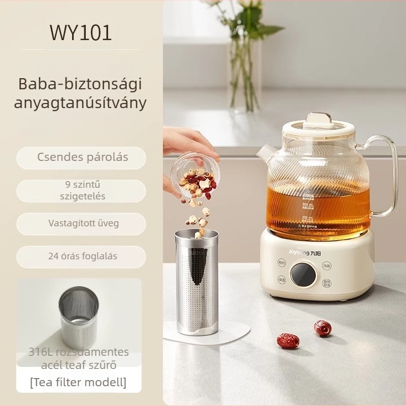 Joyoung Wy103 Üvegből készült egészséges teafőző, 1 L kapacitás, 220 V, 500–1000 W, elektronikus termosztát