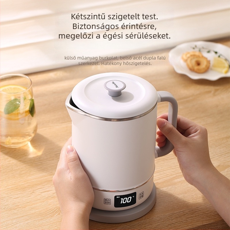 Elektromos teáskanna F01, 1,2 L kapacitás, 500 W, 110 V, rozsdamentes acél test, érintéses vezérlés