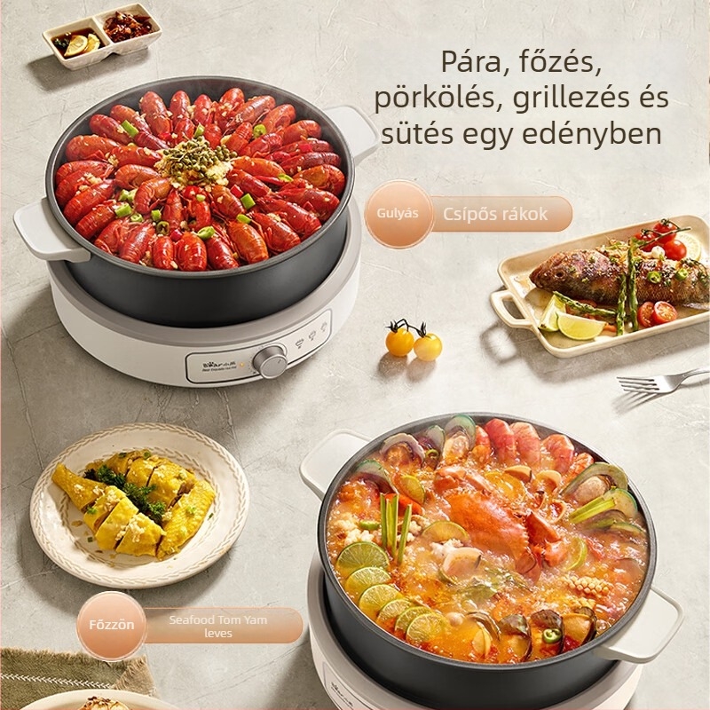 Bear elektromos hotpot háztartási használatra, levehető és mosható belső tartály, 1800W, alkalmas 5–8 adaghoz