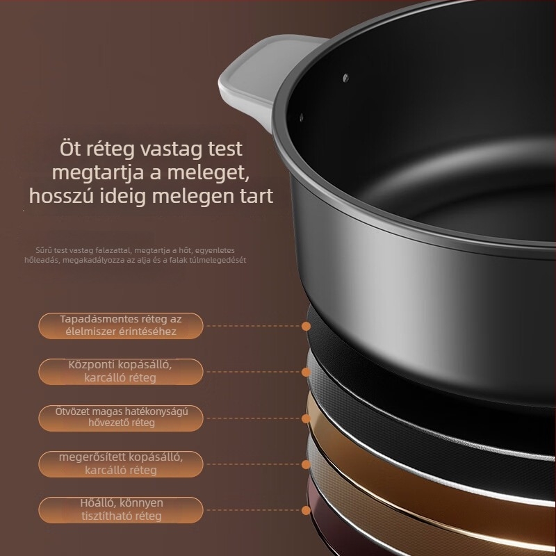 Bear elektromos hotpot háztartási használatra, levehető és mosható belső tartály, 1800W, alkalmas 5–8 adaghoz