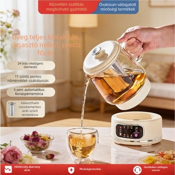 Üvegből készült Egészséges Teáskanna XT-K718 | 1–1,5 L | Magas boroszilikát üveg | 500W | 220V