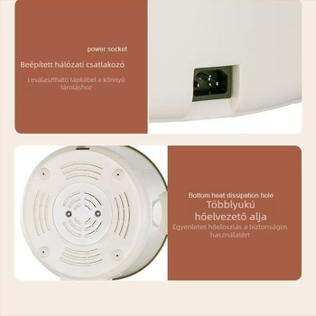 Mindenfunkciós elektromos forró edény otthoni használatra, kapacitás 4,1–6 l, 4–5 személyre, belső keret rozsdamentes acél, vezérlés gombbal, grill és shabu-shabu funkciók