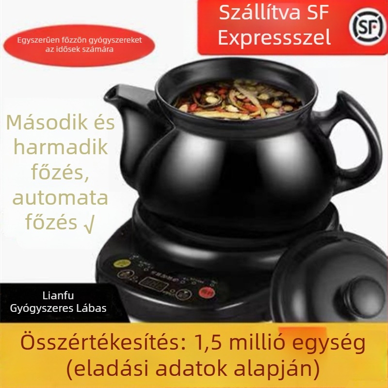 Kínai orvosi dekokciós kerámiás edény, 2-3 L, 220V, 500-1000W, modell SY-DZ03/SY-DZ05/SY-DZ11, digitális termosztát