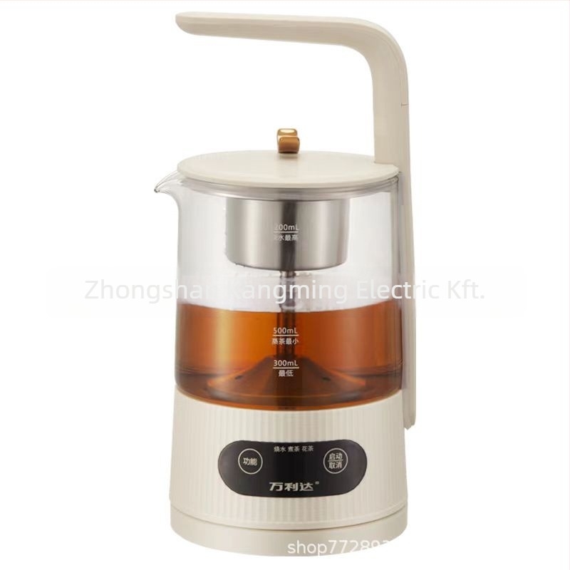 Teljesen automata teakeverő készülék boroszilikát üvegtesttel, kapacitás 1-1.5 L, 220 V, 500-1000 W, érintéses vezérlés és automatikus kikapcsolás