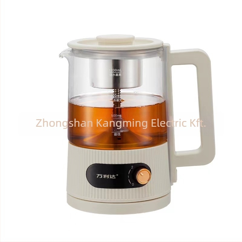 Teljesen automata teakeverő készülék boroszilikát üvegtesttel, kapacitás 1-1.5 L, 220 V, 500-1000 W, érintéses vezérlés és automatikus kikapcsolás