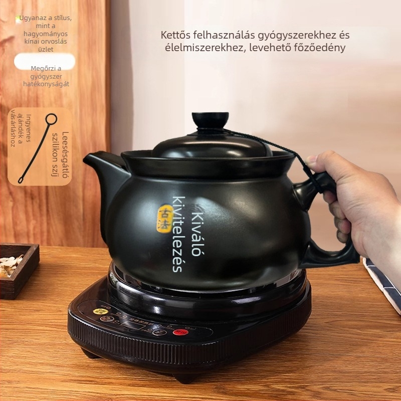 Automata főzetkészítő fazék kínai gyógyászathoz, kerámiabelső, elektromos, 1 L kapacitás, 220 V, 500 W