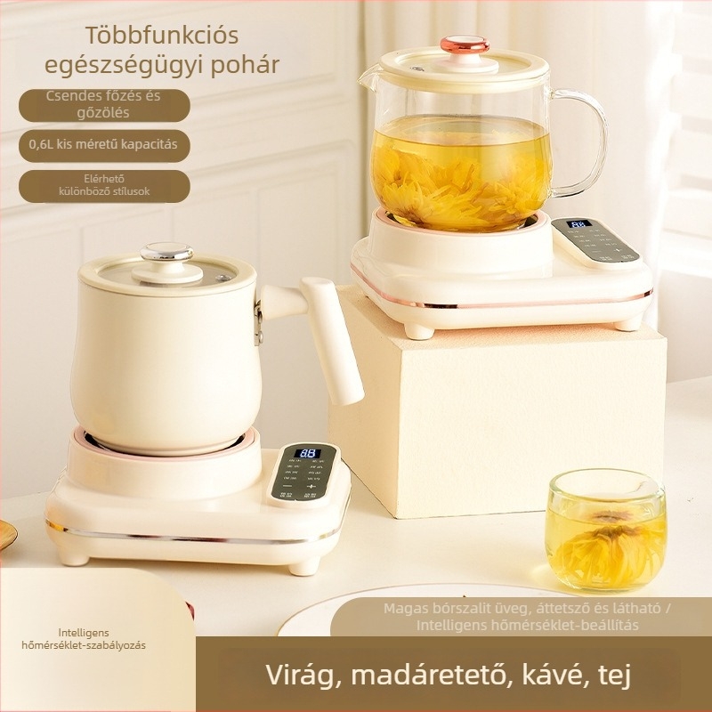 Kompakt irodai elektromos kanna virágteához – alsó fűtés, 220V, <1000W, levehető, száraz égés és túlmelegedés elleni védelem