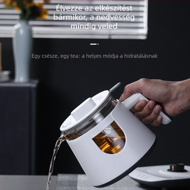 Egészséges teáskanna - boroszilikát üvegből, 1 L-ig, 220 V, 500–1000 W, mikroprocesszoros vezérlés