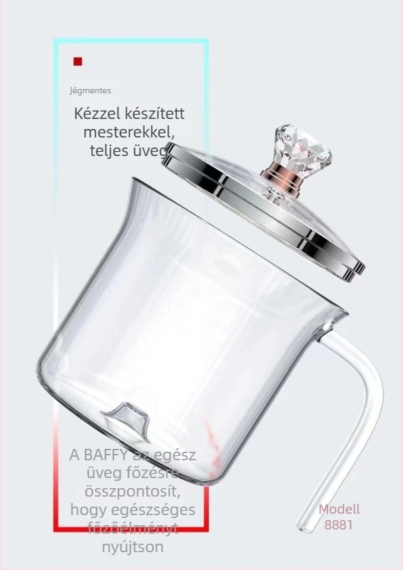 BAFFY Egészség Tea Kanna 8881, 400 ml, boroszilikát üveg, 220V, 100W