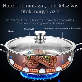Sűrített 316 rozsdamentes acél leveses fazék, élelmiszer-minőségű, tapadásmentes, többrétegű aljzat, kapacitás több mint 10 L, univerzális tűzhelyhez