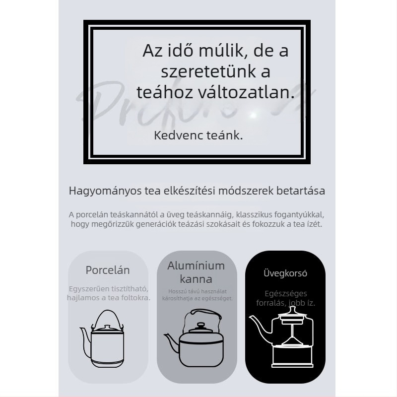 Tea készítő készülék – Modell OMT-PC0805, boroszilikát üveg test, kapacitás 2 L alatt, 600 W, 220 V