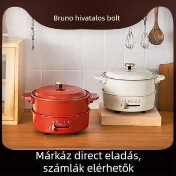 BRUNO Bxm101 3 L elektromos forró fazék belső rozsdamentes acél edény, mechanikus vezérlés, vázmelegítés, szigetelés