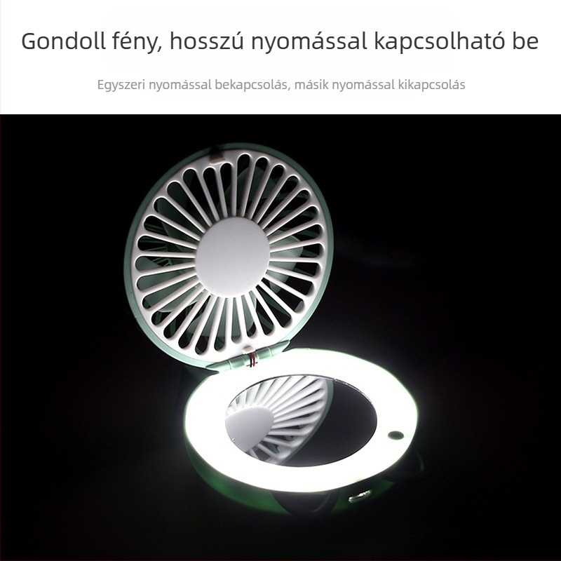 Nyakba akasztható mini ventilátor lapátok nélkül, USB újratölthető, beépített 500-800mAh akkumulátor, 3 sebesség, 3-6 óra üzemidő