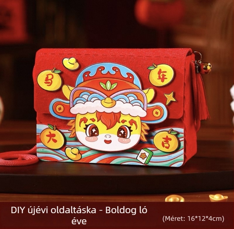 DIY keresztbody táska gyerekeknek — filc anyag, konstelláció/zodiákus minta, gyerekbarát rajzfilm stílus, alkalmas óvodának, 2024 tavasz