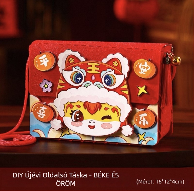 DIY keresztbody táska gyerekeknek — filc anyag, konstelláció/zodiákus minta, gyerekbarát rajzfilm stílus, alkalmas óvodának, 2024 tavasz