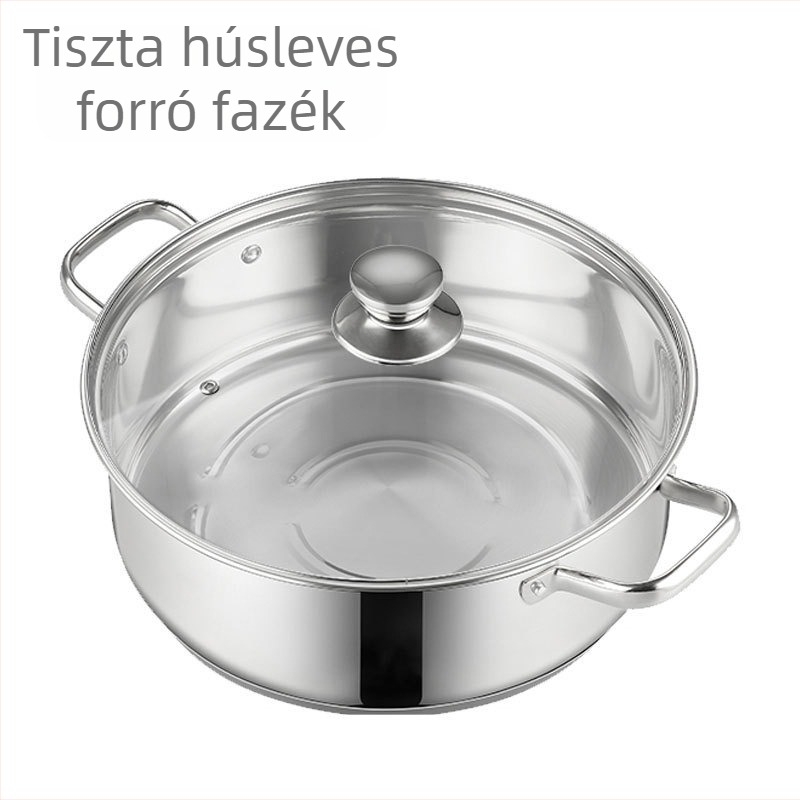 Mandarin Duck forró fazék XR, 201 rozsdamentes acél, indukciós tűzhely kompatibilis, üveges fedő, egységes aljzat, kapacitás 2,1–4 L