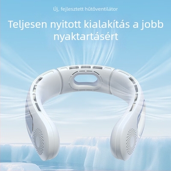 Új hordozható nyakventilátor lapátok nélkül, sporthoz és szabadtéri használatra, csendes, USB-töltéses kompakt mini ventilátor