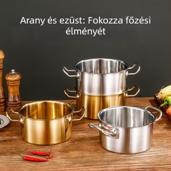Egy személyes rozsdamentes acélból készült forró fazék üvegfedéllel, füstmentes kialakítás, 2,1–4 L kapacitás, általános főzőlemezhez