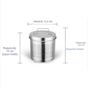 Egészséges teáskanna szűrőhálóval, 304-es rozsdamentes acéltest, belső üveg, kapacitás 1,5–2 L, teljesítmény 500–1000 W