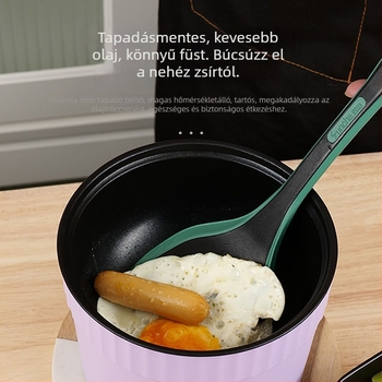 JMC-15 Kompakt elektromos tésztaedény 1 személyre, kapacitás legfeljebb 2 L, kerámia tapadásmentes belső, mechanikus vezérlés gombbal, gyors gőz