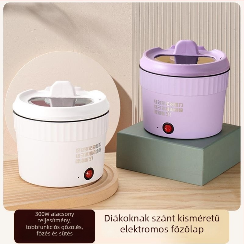 JMC-15 Kompakt elektromos tésztaedény 1 személyre, kapacitás legfeljebb 2 L, kerámia tapadásmentes belső, mechanikus vezérlés gombbal, gyors gőz