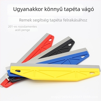 Glettelő kés és kaparó készlet műanyag fogantyúval, sík pengés típus, ABS rozsdamentes acélból (épület dekorációhoz)