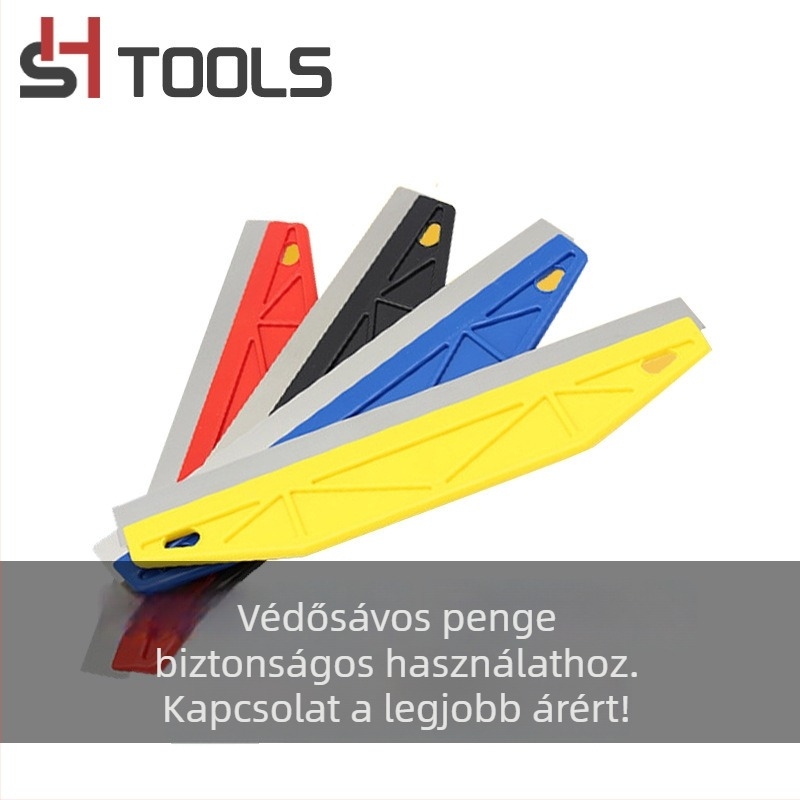 Glettelő kés és kaparó készlet műanyag fogantyúval, sík pengés típus, ABS rozsdamentes acélból (épület dekorációhoz)