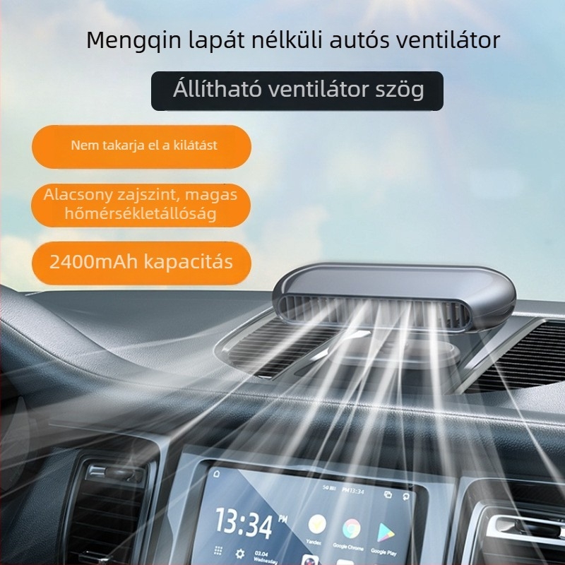 Lapát nélküli autó- és asztali ventilátor USB töltéssel, mini aromaterápiás, csendes