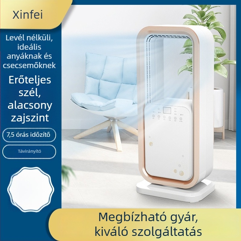 New Fly penge nélküli állóventilátor távirányítóval, 60W, 220V, természetes szél, 3 sebesség, oszcilláló fej