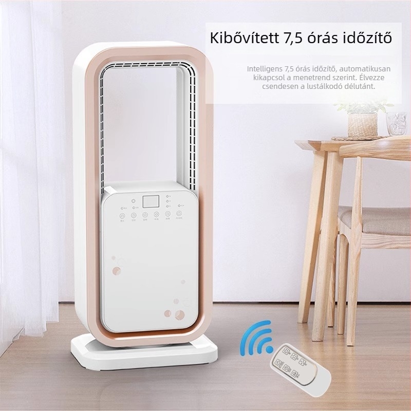 New Fly penge nélküli állóventilátor távirányítóval, 60W, 220V, természetes szél, 3 sebesség, oszcilláló fej