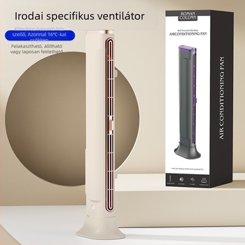 Pengé nélküli USB toronyventilátor falra akasztható vagy asztali kivitelben, beépített 1000–1200 mAh akkumulátor, 3 sebesség, csendes működés
