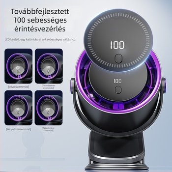 Csipeszes, lapát nélküli asztali ventilátor USB-s tápellátással, beépített akkumulátorral, 4 sebesség