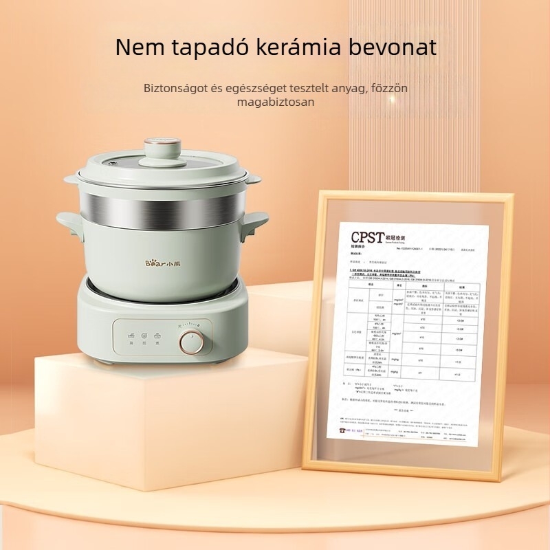Elektronikus forró fazék porcelánkristály belsővel és boroszilikát üvegtesttel (1000-1200W, 2-3L)