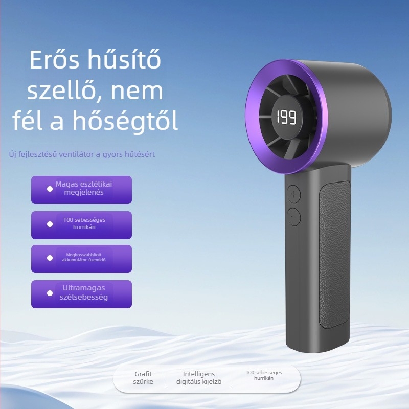 Pengé nélküli turbó mini hordozható USB újratölthető asztali és kézi ventilátor