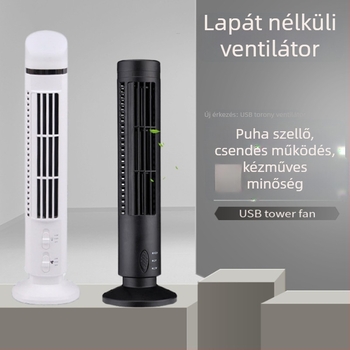 USB-tápellátású lapát nélküli asztali ventilátor LED szemvédő lámpával, természetes szél, 2 fokozat