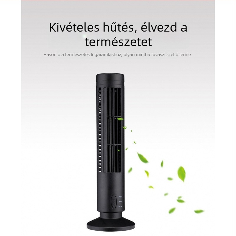 USB-tápellátású lapát nélküli asztali ventilátor LED szemvédő lámpával, természetes szél, 2 fokozat