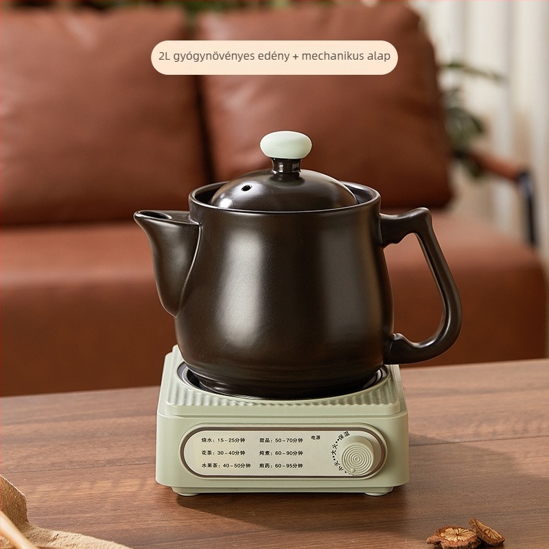 Kerámiából készült elektromos kaserola elektronikus termosztáttal, 600W, 220V, kerámia belső edény, egy személyre tervezve