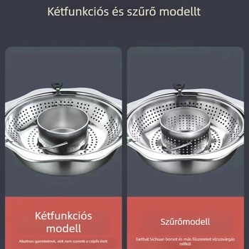 Forgó, állítható rozsdamentes acél hotpot Mandarin Duck – 4,1–6 L, egylapos alap, fedő nélkül, TAIYANG