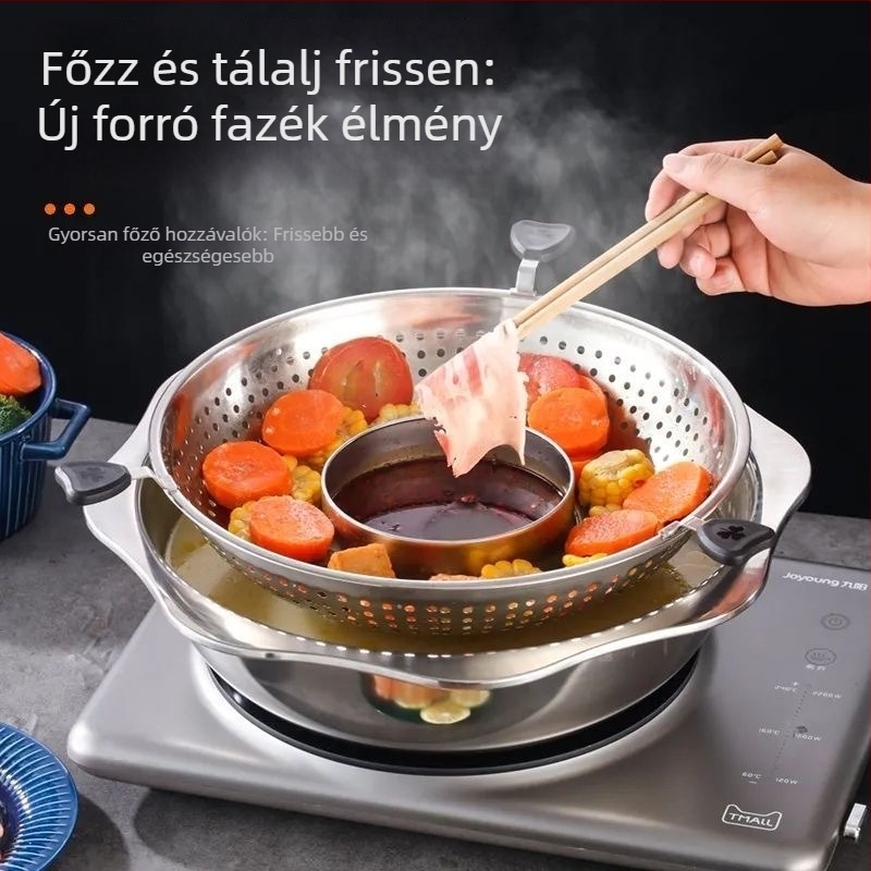 Forgó, állítható rozsdamentes acél hotpot Mandarin Duck – 4,1–6 L, egylapos alap, fedő nélkül, TAIYANG