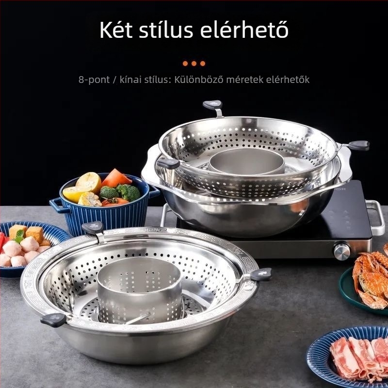 Forgó, állítható rozsdamentes acél hotpot Mandarin Duck – 4,1–6 L, egylapos alap, fedő nélkül, TAIYANG