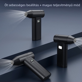 X9 USB ventilátor beépített akkumulátorral, turbo légáram, 5 sebesség, 2000–4000 mAh, üzemidő 1–3 óra, zaj 60–70 dB