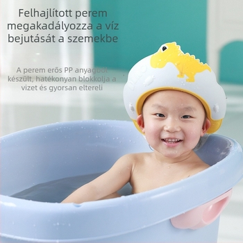 Dinoszaurusz baba sampon sapka – szem- és fülvédelmi funkció, vízálló, műanyag fürdősapka gyerekeknek | Márka: Happy Blue Whale