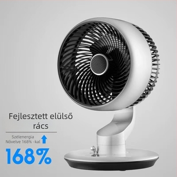 Asztali és falra szerelhető keringető ventilátor beépített akkumulátorral (2000–4000 mAh), USB-s ventillátor 3 lapáttal, 5 sebesség, csendes (<36 dB)