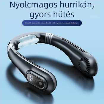 J18 lamellátlan nyakba akasztható ventilátor, USB-ről tölthető, hordozható személyes légkondicionáló, kültéri használatra, csendes