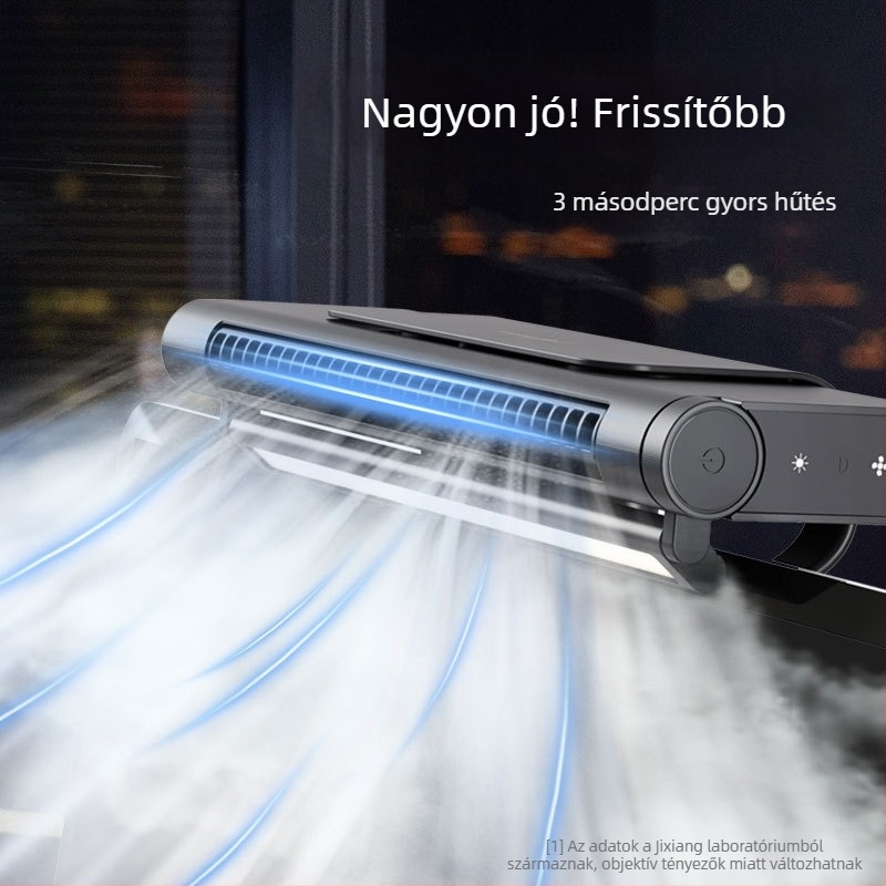 Lapát nélküli asztali toronyventilátor USB újratölthető akkumulátorral, 3 fokozat, csendes irodai ventilátor éjjeli fény