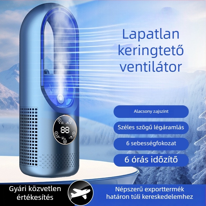 2025-ös új penge nélküli asztali ventilátor, erős légáramlat, otthoni használatra, permetező hűtés, időzítő, USB tápegység