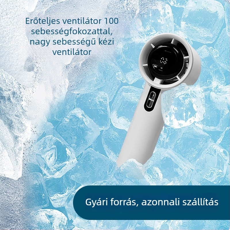 Mini kézi USB újratölthető turbo ventilátor digitális kijelzővel, kültéri, testreszabható