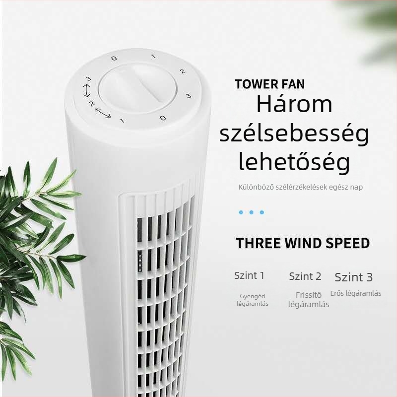 Toronyventilátor QB-T628, lapát nélküli, 220V, 45W, 50Hz, zaj 40–50 dB, 3 sebesség, Natural/Sleep/Normal szél, mechanikus működtetés, brushless motor