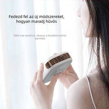 Pengé nélküli nyak- és derék hordozható USB ventilátor — 3 sebesség, beépített 1200–2000 mAh akkumulátor, 45–50 dB zaj, brushless motor