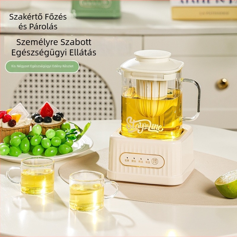 Egészség teáskanna digitális termosztáttal, üvegtest, 500W, modell MZS-500B, 2-3 főre